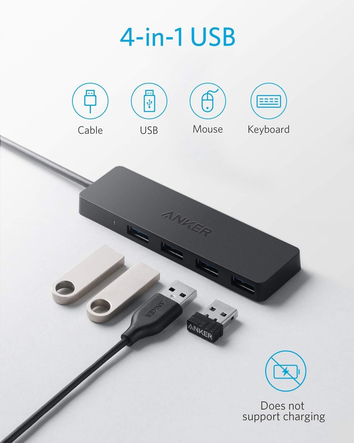 Anker 4-Port USB 3.0 Ultra Slim Data Hub - Imagen 2