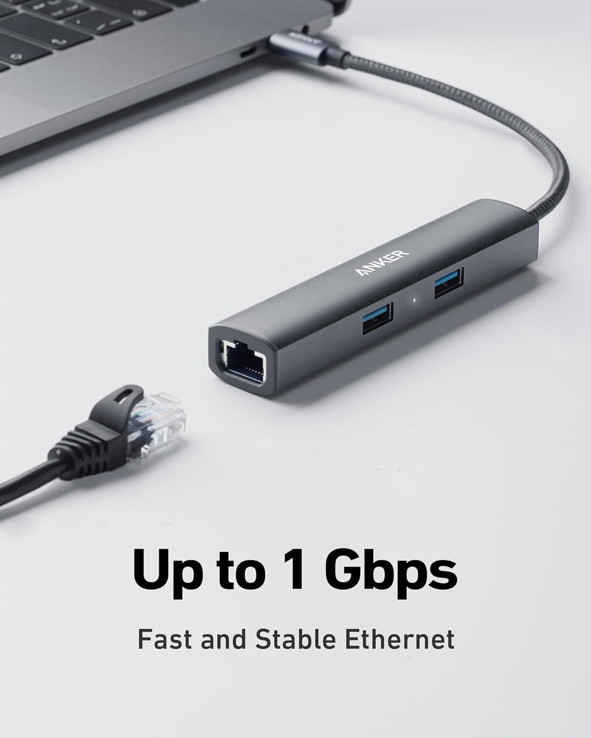 Anker USB C Hub Adapter, 5-in-1 USB C Adapter with 4K USB C to HDMI, Ethernet Port, 3 USB 3.0 Ports - Imagen 2
