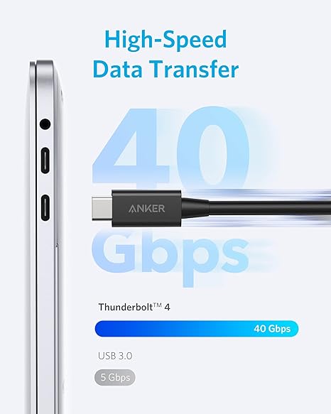 Anker Thunderbolt 4 Cable 2.3 ft, USB-C to USB C Cable. - Imagen 2