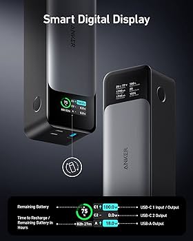 Anker 737 Power Bank (PowerCore 24K), cargador portátil de 3 puertos - Imagen 3